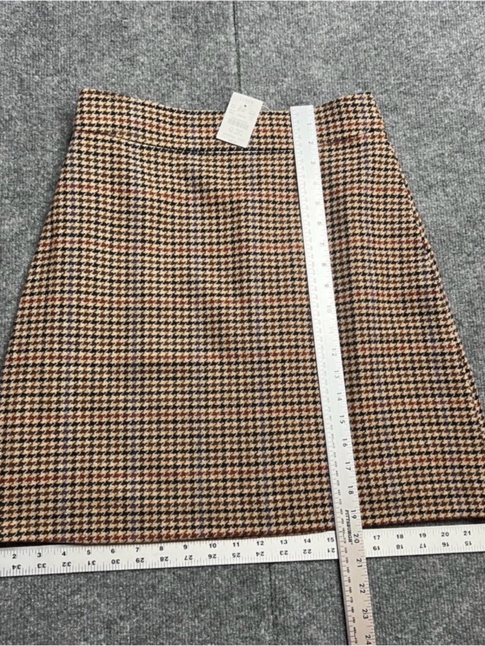NWT J. Crew Houndstooth Mini Skirt in Tan, Terracotta and Black - Picture 3 of 6